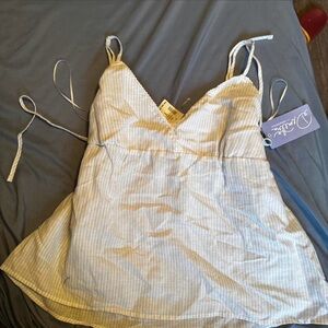 Aeropostale Light Blue and White Striped Camisole